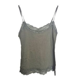 Dots Y2K Olive Green Lace Trim Fitted Camisole Vintage Plus Size 2X